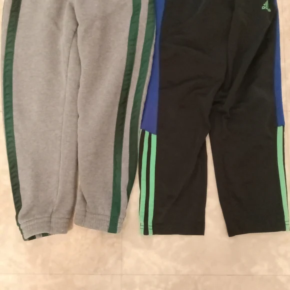 Adidas boys joggers sweatpants atathletic pants bundle size 7 black gray blue - Picture 5 of 11